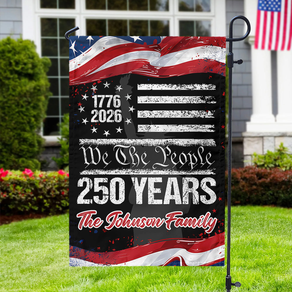 250 Years America 250th Birthday 1776-2026 Personalized Garden Flag Gift for Family