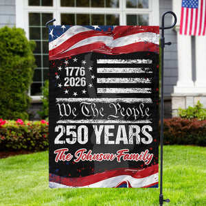 250 Years America 250th Birthday 1776-2026 Personalized Garden Flag Gift for Family