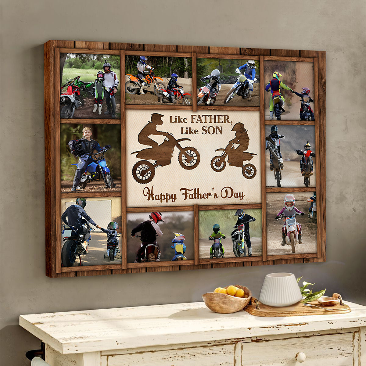 Personalized Father and Son Motocross Canvas/Poster Father’s Day Gift