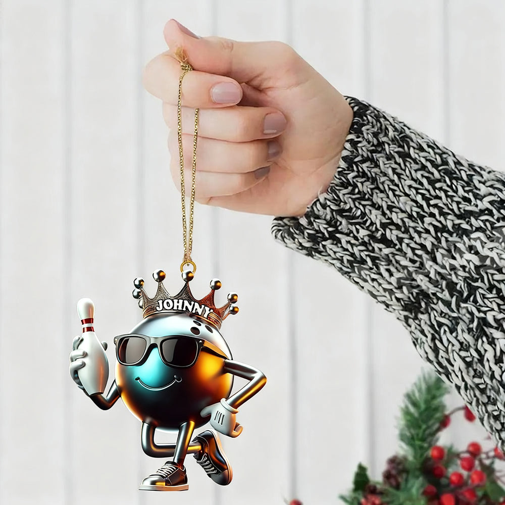 Personalized Custom Name Bowling Christmas Ornament, Bowling Lover Christmas Gift