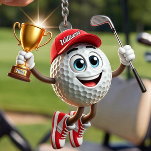 Personalized Keychain – Golf & Trophy Design | A Unique Gift For Golf Lovers And Winners