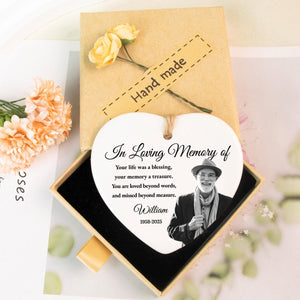 In Loving Memory Of Your Life Was A Blessing, Personalized Ceramic Ornament, Gift For Bereaved Family