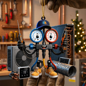 Custom HVAC Tech Hanging Ornament – Personalized Gift For Heating & Cooling Professionals
