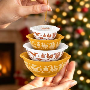 Pyrex Inspired Miniature Cinderella Bowl Personalized Acrylic Ornament Retro Kitchen Christmas Decor