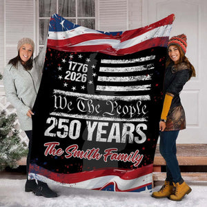 250 Years America 250th Birthday 1776-2026 Personalized Blanket Gift for Family