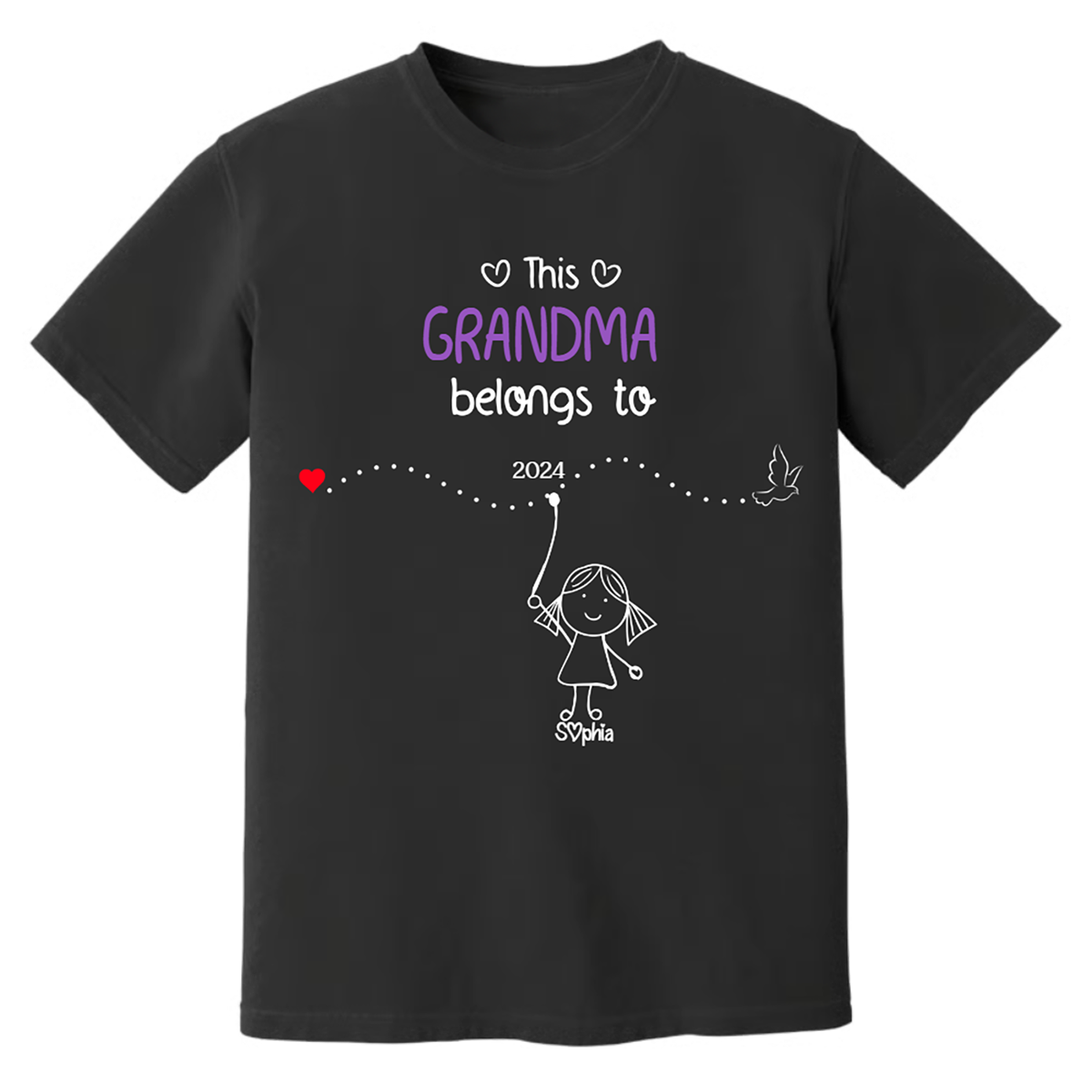 Personalized Grandma With Kids Names & Birth Years, Custom Family Timeline T-Shirt Gift