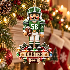 Personalized Football Nutcracker Flat Acrylic Ornament