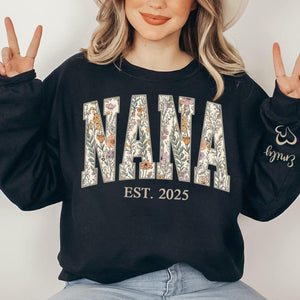 Custom Floral GIGI Sweatshirt – Personalized Grandma Est Year & Grandkids Names