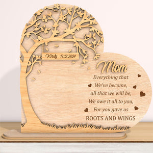Thanks Mom Family Tree Personalization Wooden Plaque Mother's Day Gift