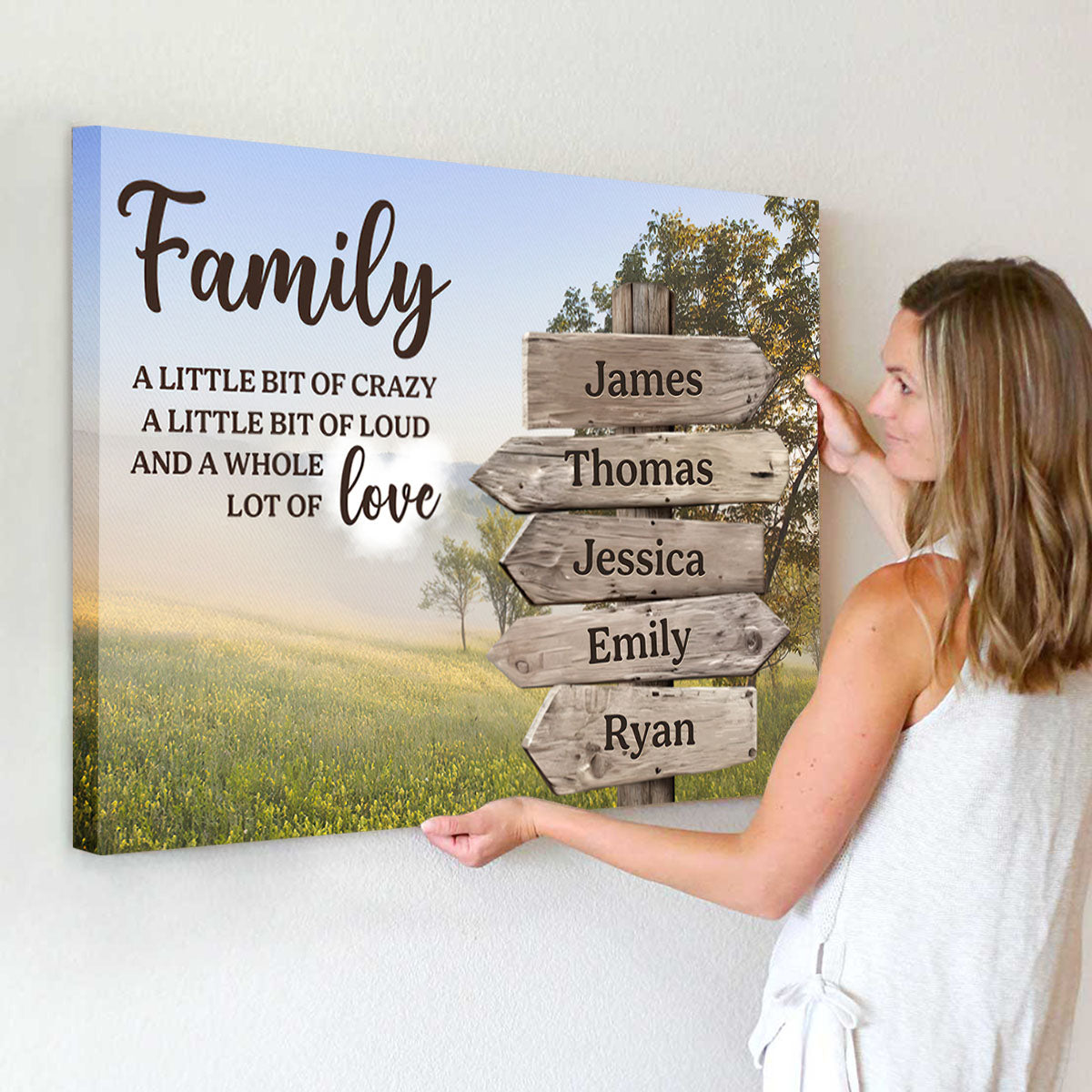 Christmas Gift For Families – Personalized Canvas With Family Names