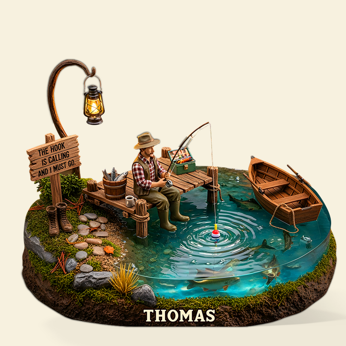 Fishing Man - Personalized Fishing Custom Shaped Acrylic Plaque Gifts For Fishers