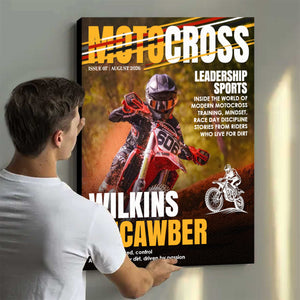 Custom Motocross Magazine Cover – Personalized Gift For Motocross Lovers & Dirt Bike Riders | Birthday Present For Son