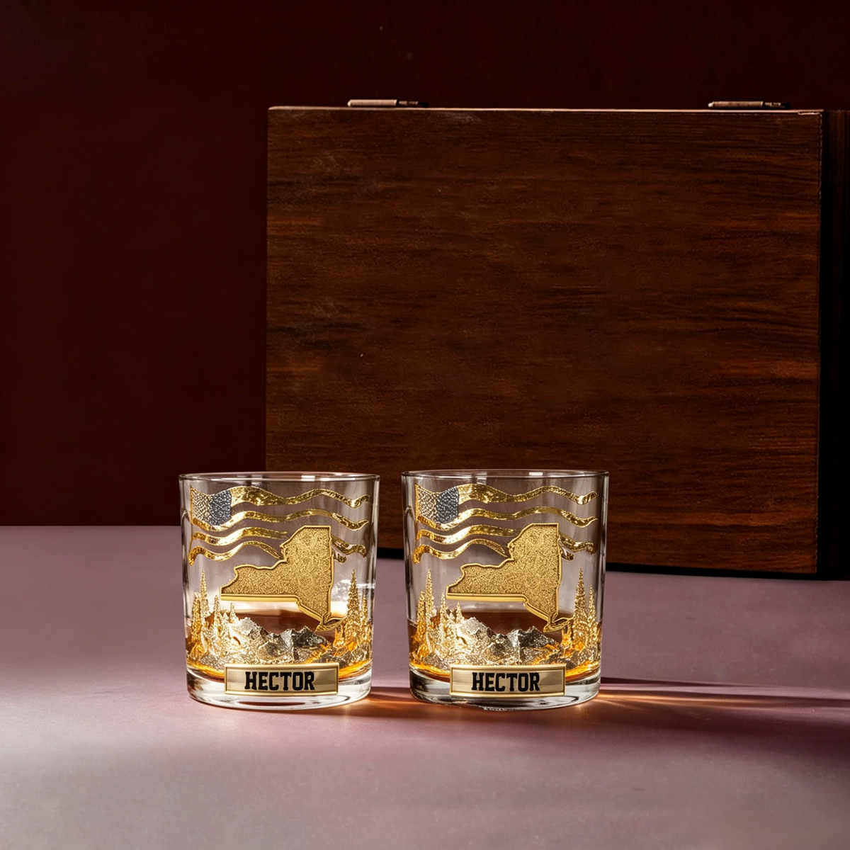 Personalized "The State Pride" Whiskey Glass – Luxury Patriotic Gift