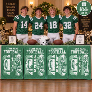 Personalized Football Team Flannel Blanket – Custom Player Name & Number Throw | Senior 2027 Keepsake