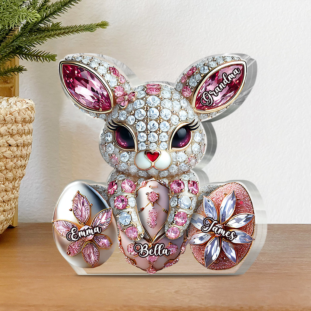 Personalized Easter Bunny Custom Shaped Acrylic Plaque For Grandma Gift