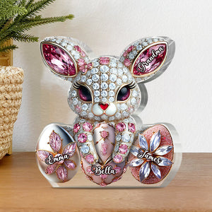 Personalized Easter Bunny Custom Shaped Acrylic Plaque For Grandma Gift