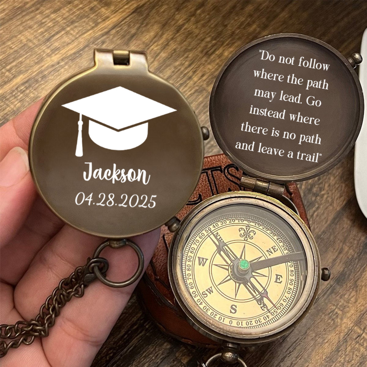 Behind You All Your Memories, Before You All Your Dreams Personalized Compass, Graduation Gift