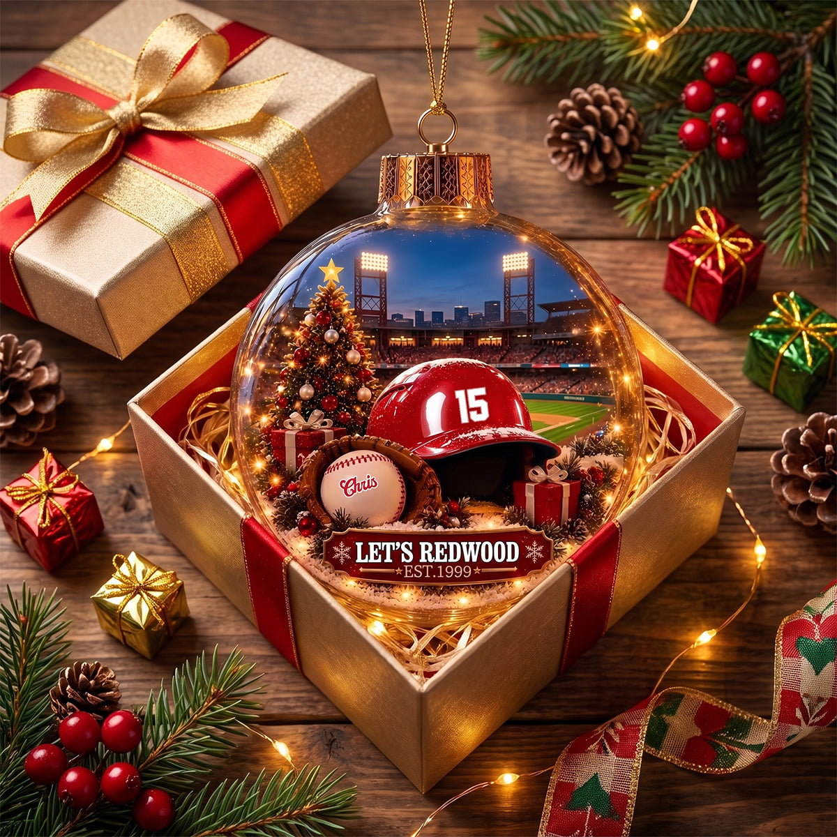 Bring the Ballpark Home —Baseball Christmas Ornament