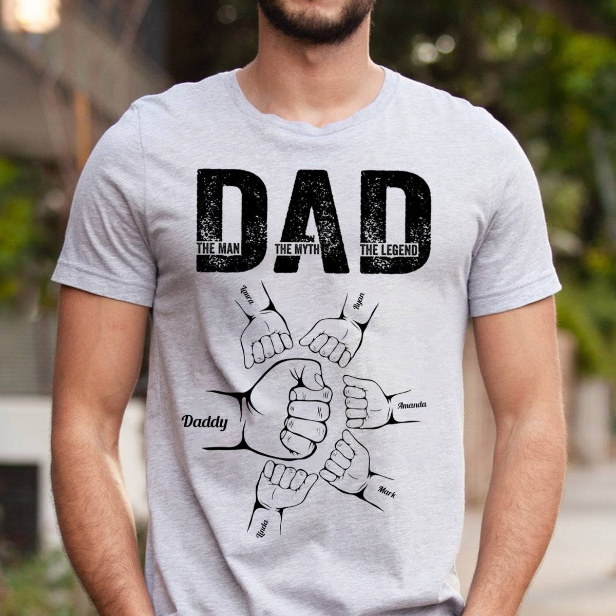 Dad The Man The Myth The Legend - Personalized T shirt Gift For Father, Grandpa