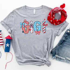 Patriotic Flag Gigi Custom Gigi And Grandkids - Personalized Father T-shirt