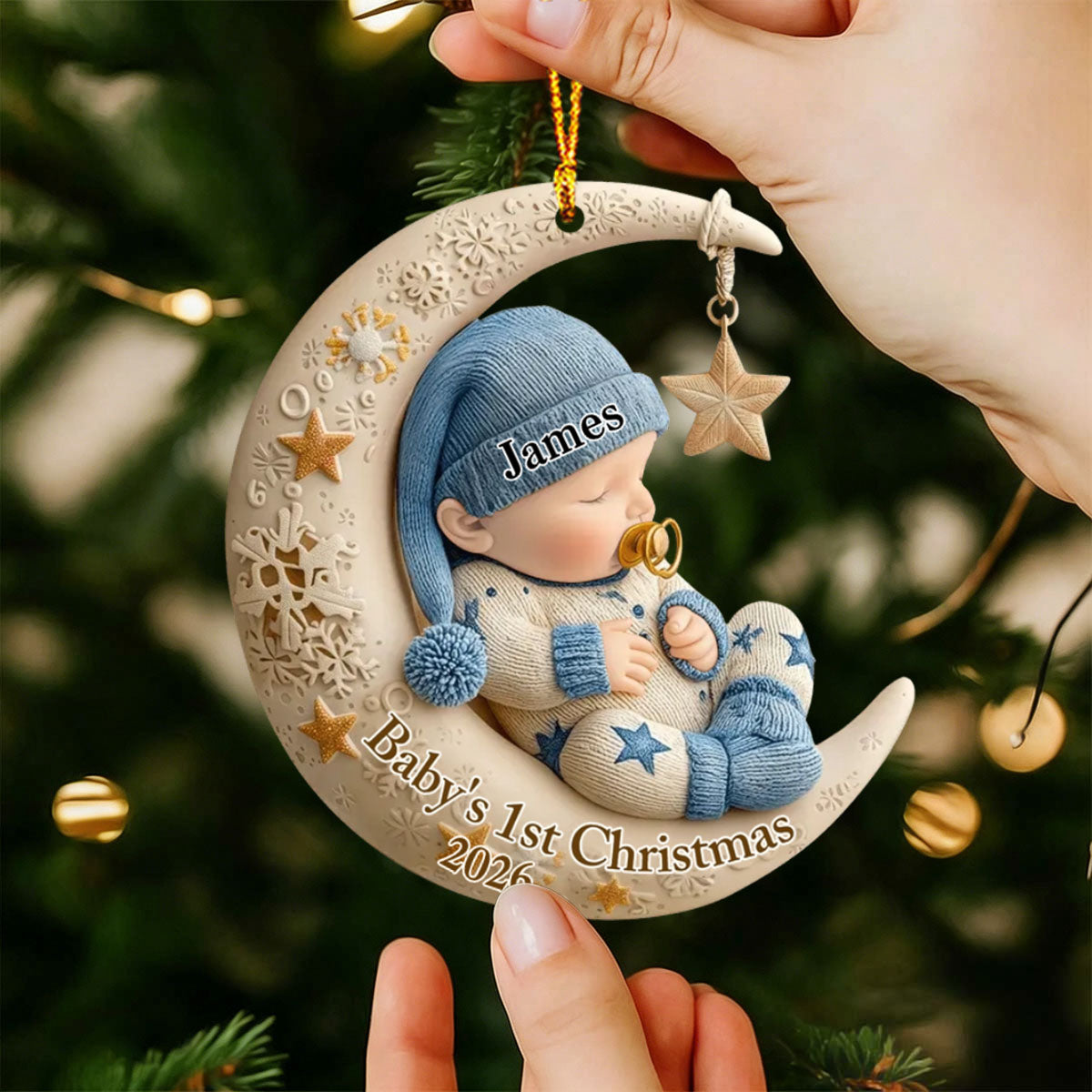 Personalized Baby's First Christmas Acrylic Ornament,Gift for Family,New Parents
