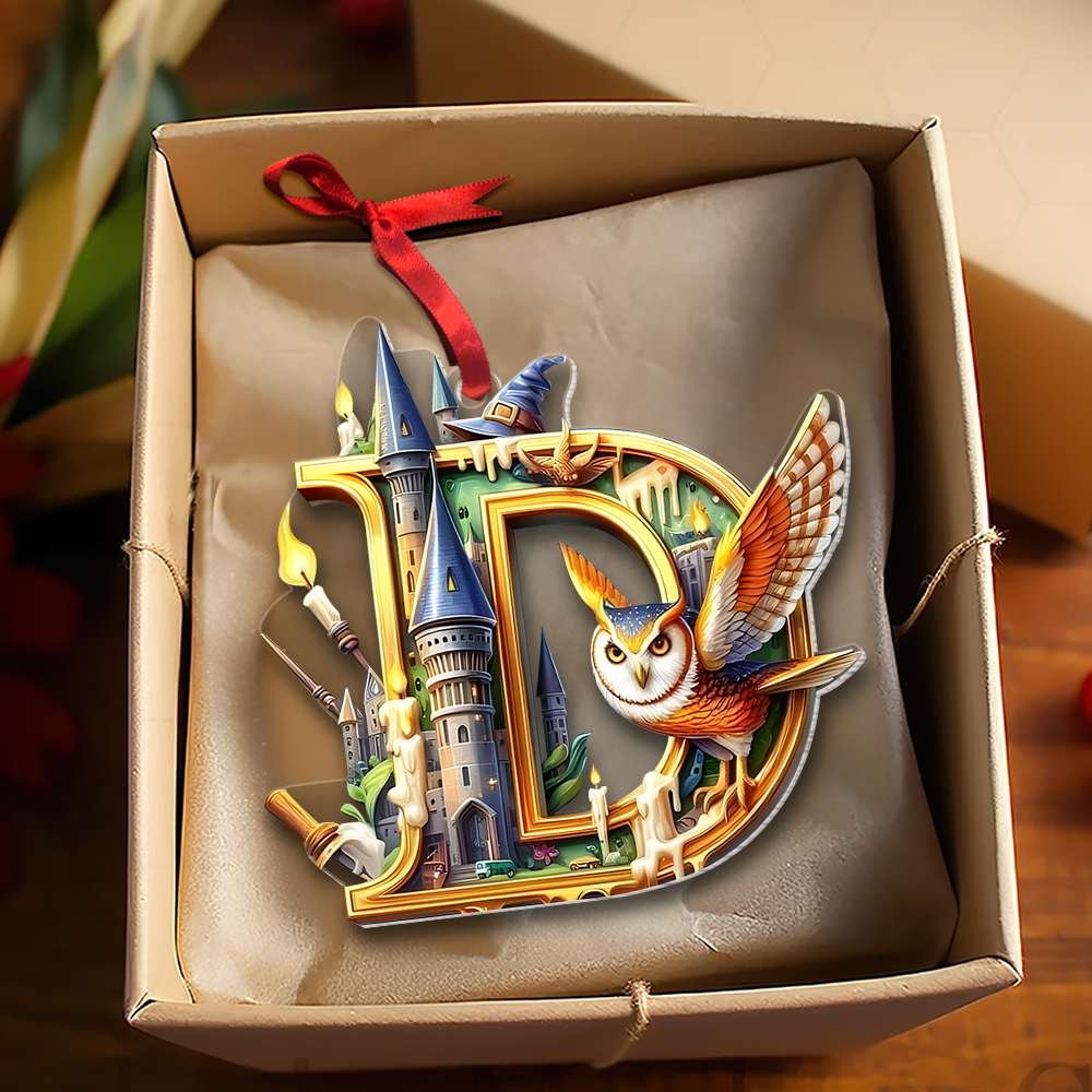 Magic Castle Owls And Wizards Personalized Christmas Acrylic Ornament