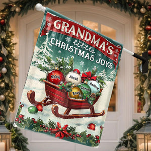 Christmas Gifts Grandma's Little Merry Personalized Garden Flags Winter Decorations