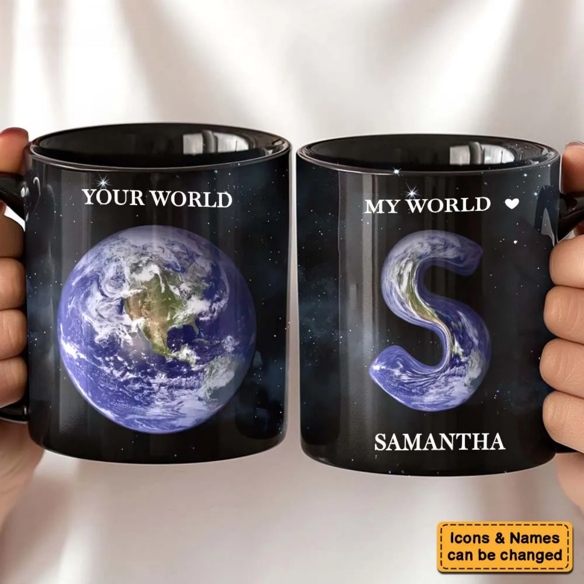 My World Mug, Personalized Valentine Gift For Lovers