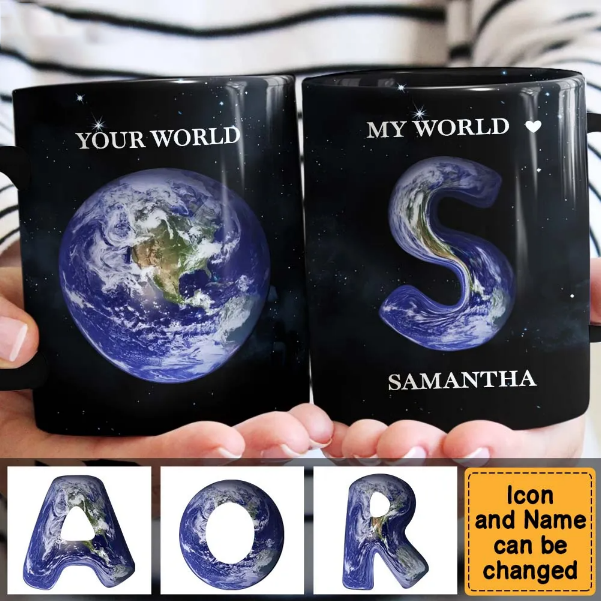 My World Mug, Personalized Valentine Gift For Lovers