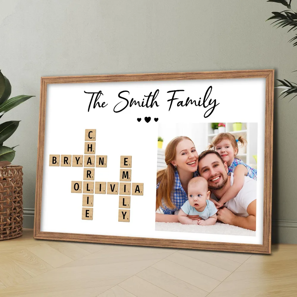 Family Home Crossword Upload Photo Personalized Canvas/Poster