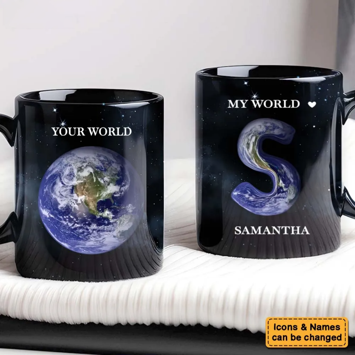 My World Mug, Personalized Valentine Gift For Lovers