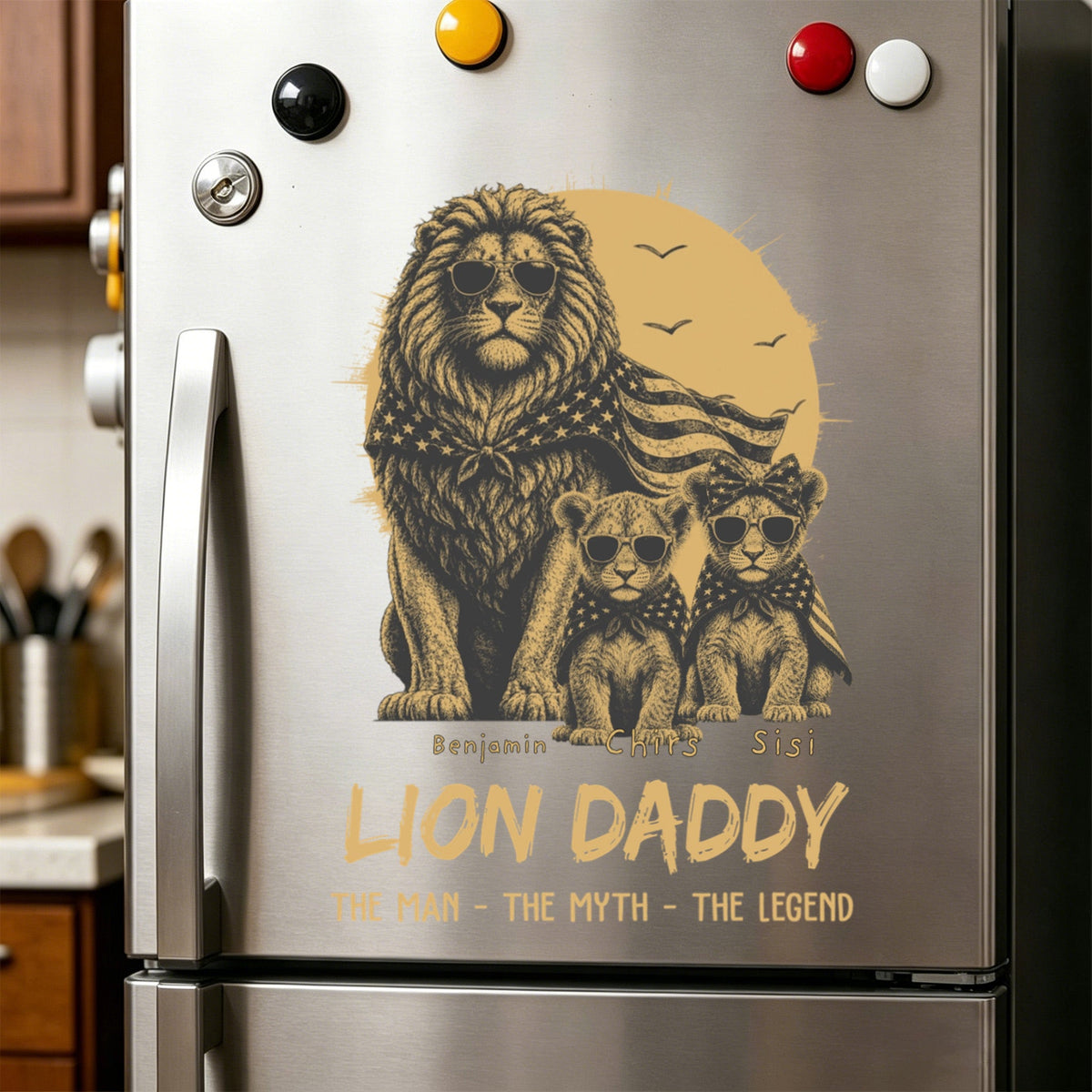Personalized Lion Dad The Man The Myth The Legend Car Window Decal Sticker