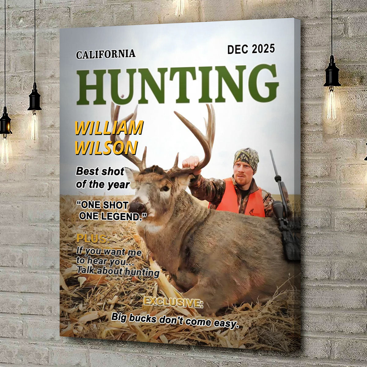Wild At Heart Custom Photo Hunting Magazine Cover, Personalized Hunting Gifts for Men, Hunting Dad Gift, Funny Hunter Gift for Outdoorsman