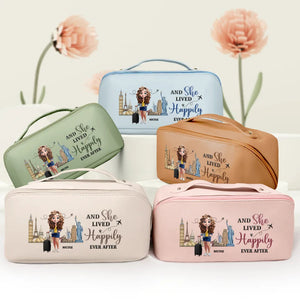 All My Travel Crap - Personalized Leather Makeup Bag Unique & Stylish