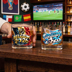 Personalized 2026 Soccer Country Whiskey Glass-Perfect Gift for Diehard Soccer Fans