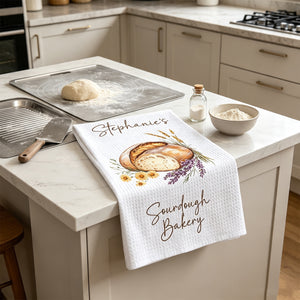 Custom Sourdough Bread Kitchen Towel Personalized Baking Gift