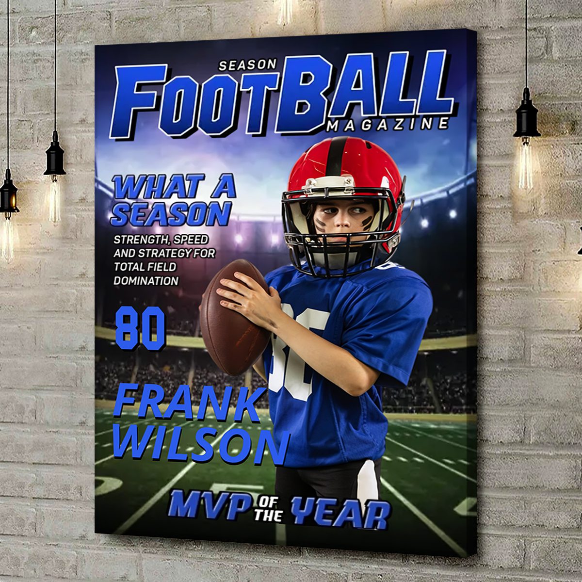 Custom Photo Magazine Cover Personalized American Football Poster Gift for American Football Lovers