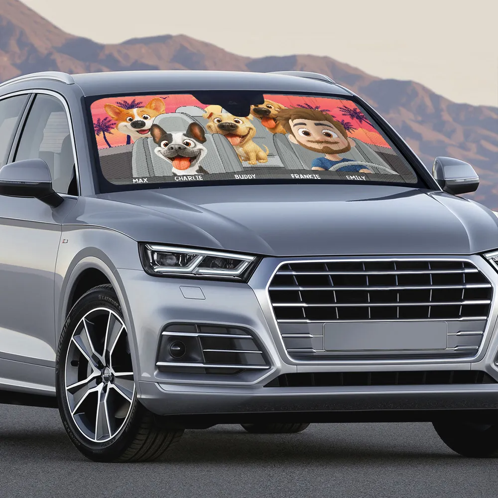 Adventures with My Dog - Personalized Car Sunshade