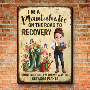 More Plants Less Stress - Family Personalized Metal Sign Gift For Yourself, Best Friends, Gardening Lovers