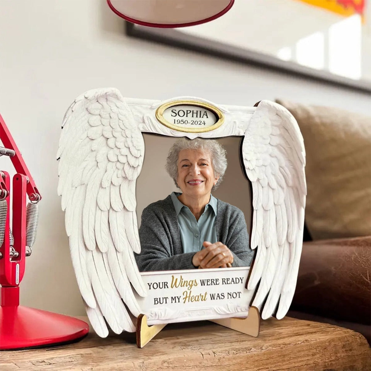 Your Wings Were Ready But My Heart Was Not Personalized Wooden Photo Plaque