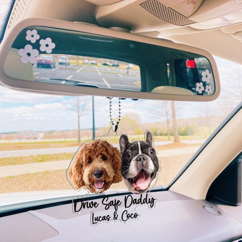 Hanging Dog Photo Personalized Acrylic Car Ornament Gift For Pet Lovers