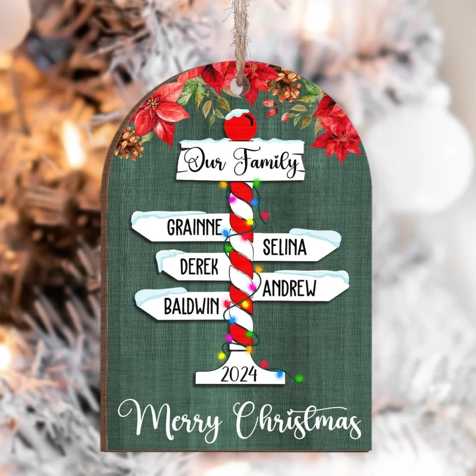 Custom Family Christmas - Personalized Wooden Ornament, Christmas Gift
