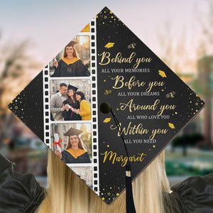 Behind You All Your Memories - Personalized Photo Graduation Cap Topper