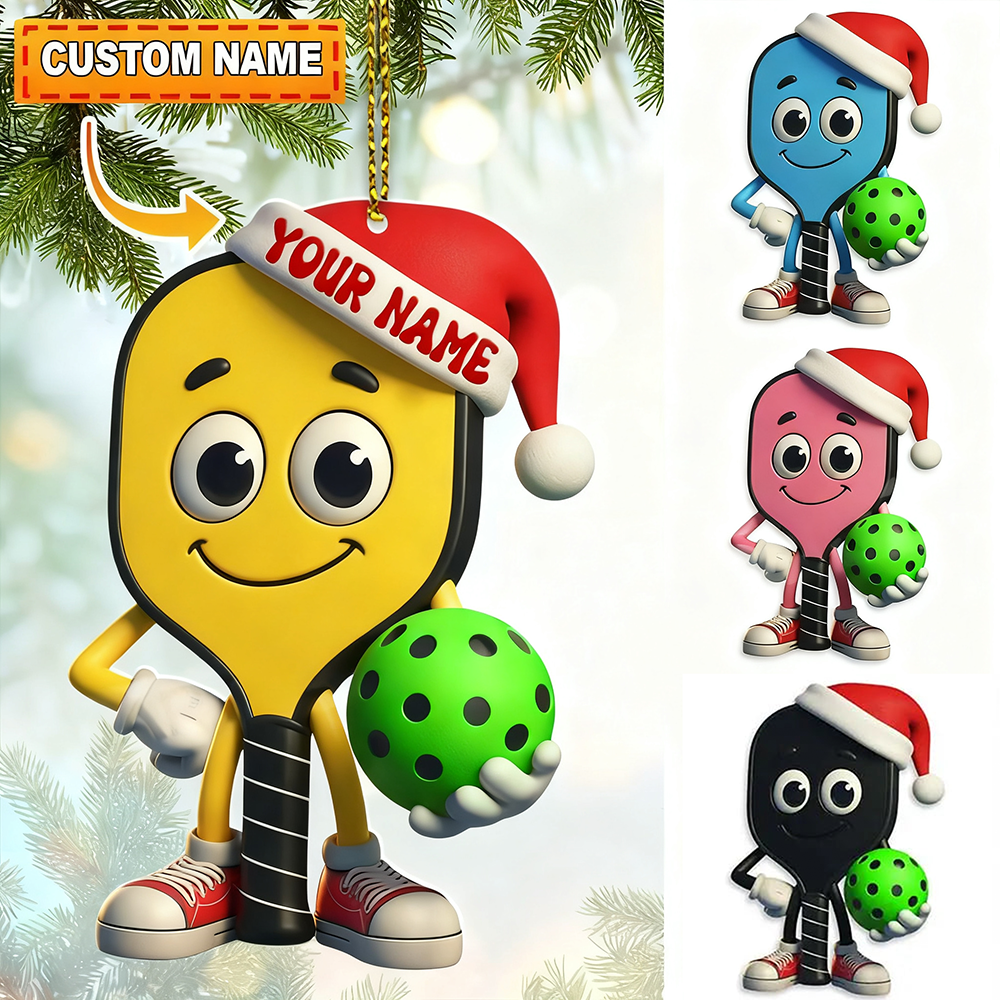 Personalized Pickleball Christmas Acrylic Ornament