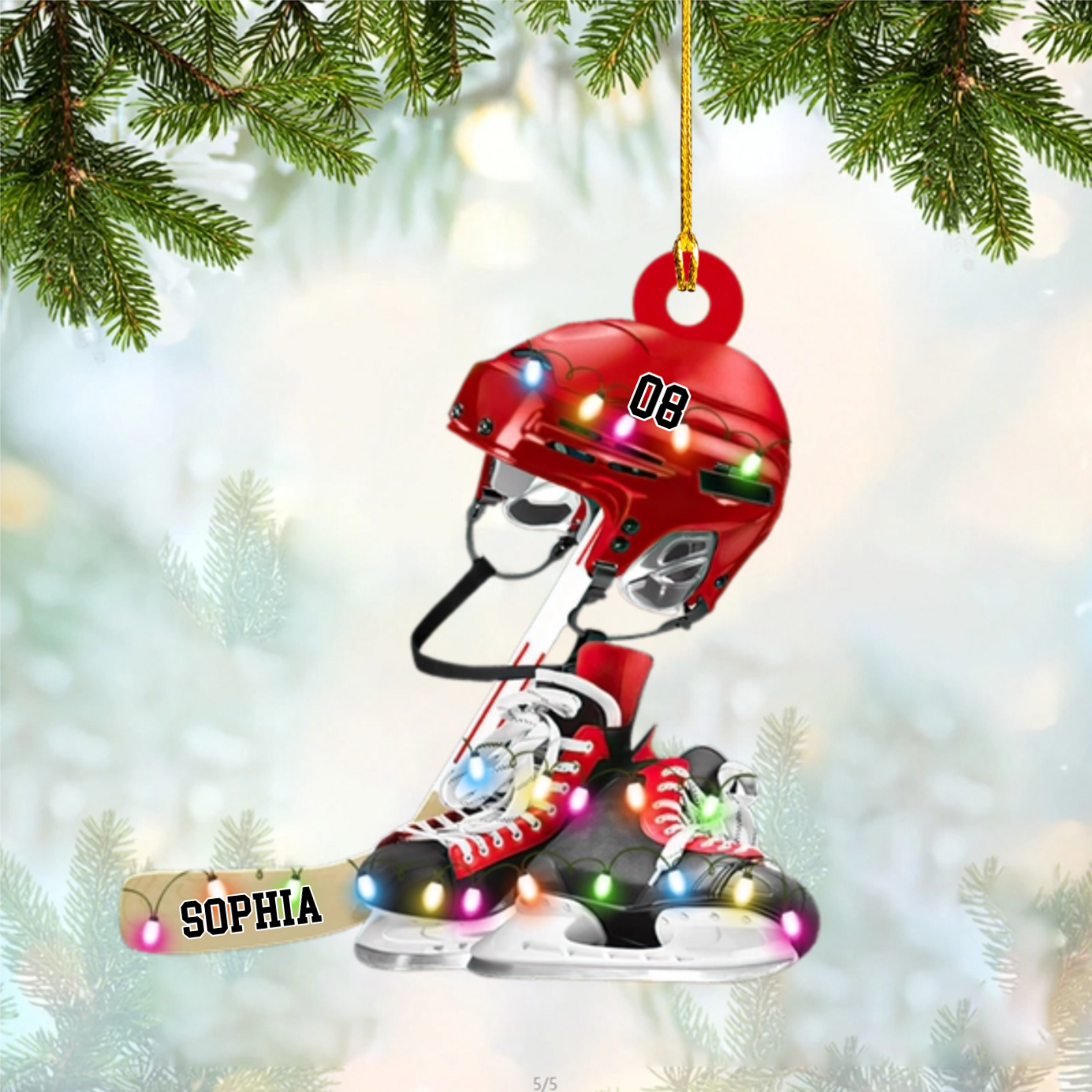 Personalized Ice Hockey Ornament, Gift For Ice Hockey Players