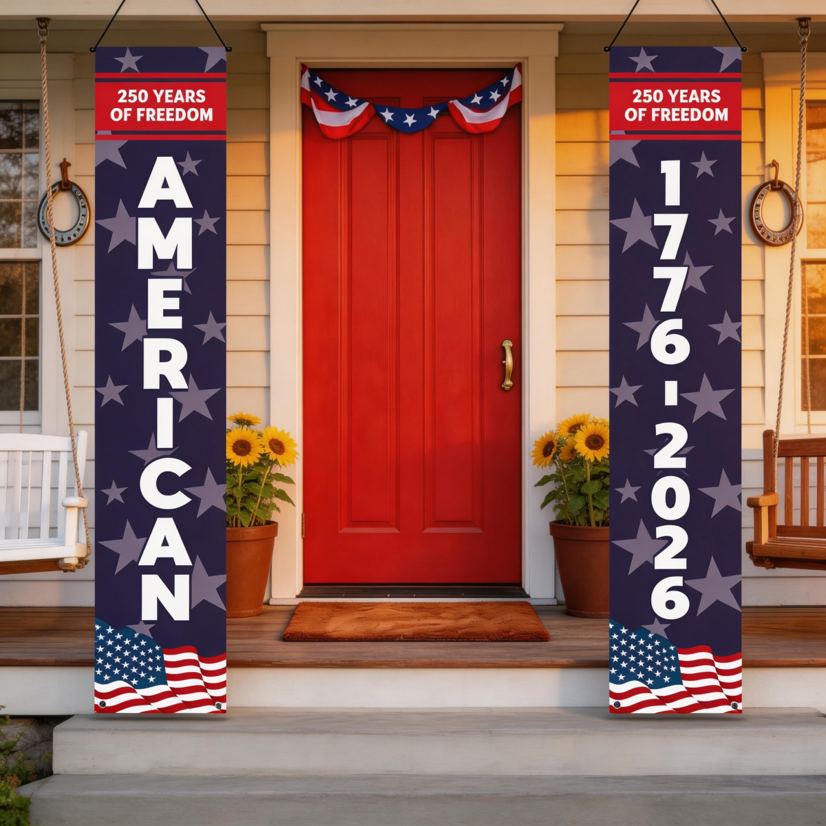 250 Years Of Freedom America 250th Birthday - Personalized Porch Banners