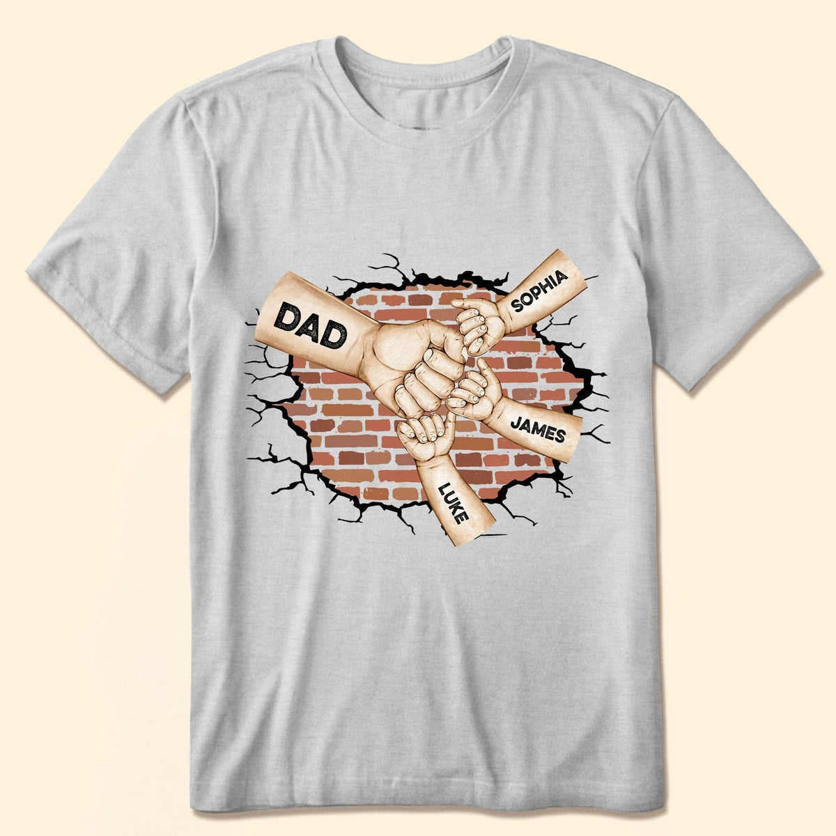 Best Dad Ever Custom Fist Bump Personalized Pure Cotton T-Shirt