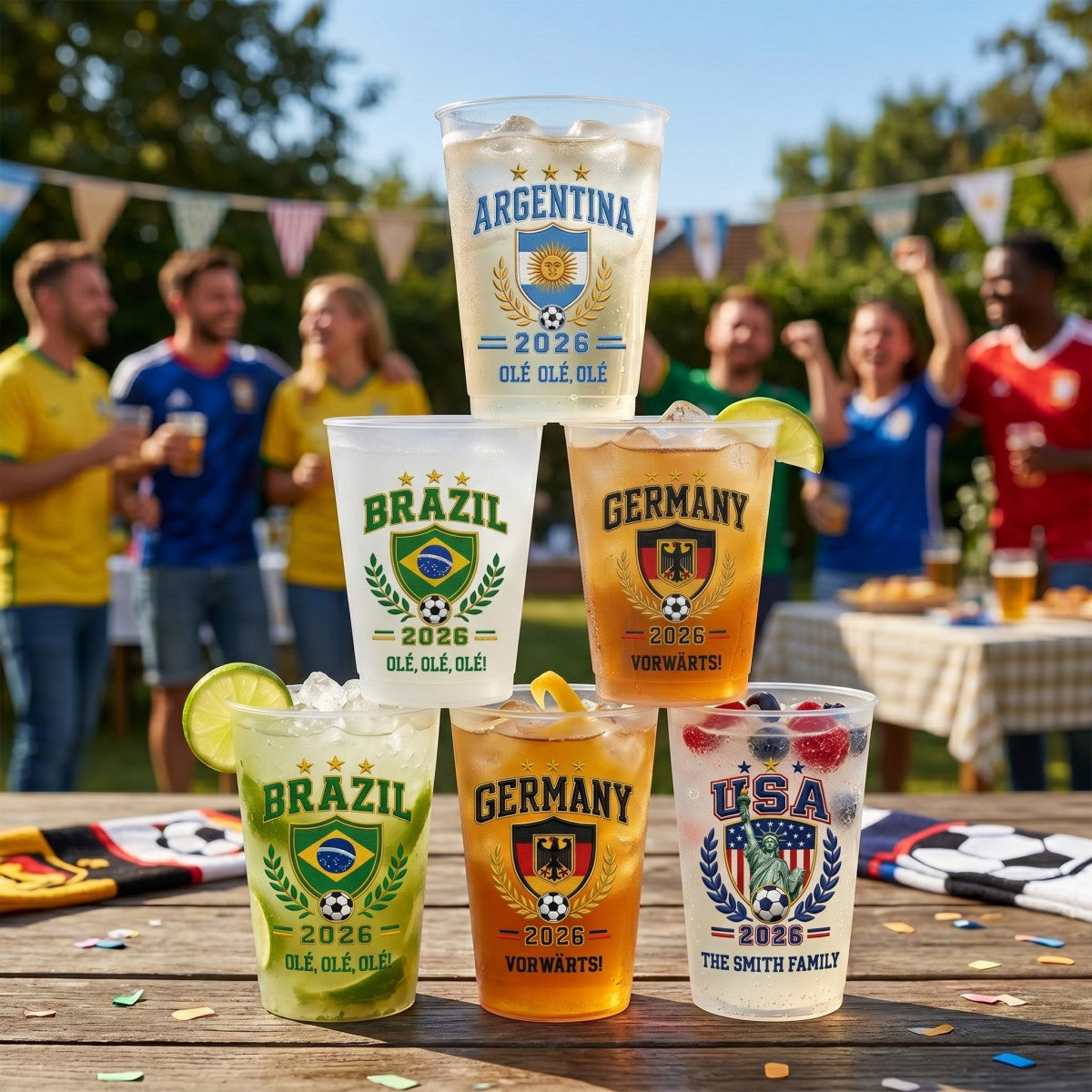 Custom Soccer Party Cups - Personalized Birthday Gifts For Soccer Lovers