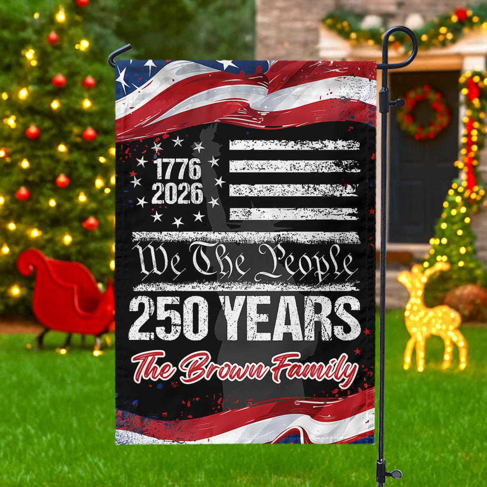 250 Years America 250th Birthday 1776-2026 Personalized Garden Flag Gift for Family