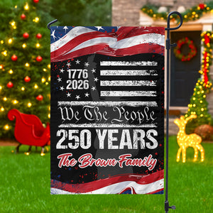 250 Years America 250th Birthday 1776-2026 Personalized Garden Flag Gift for Family